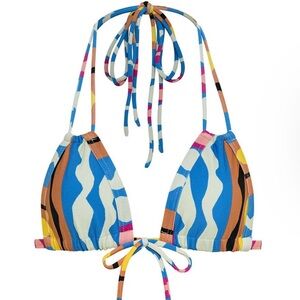 Montce abstract Euro bow bikini top. Size medium, never worn